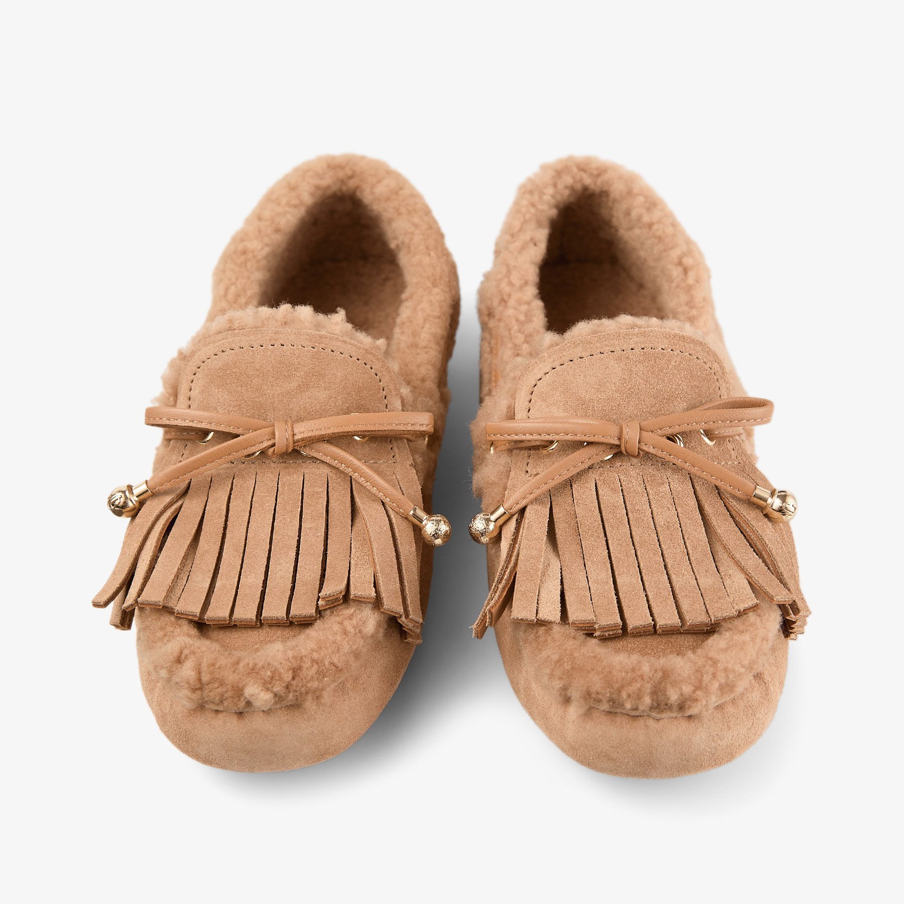 Manon F
Toffee Velvet Suede Loafers with Shearling - 4