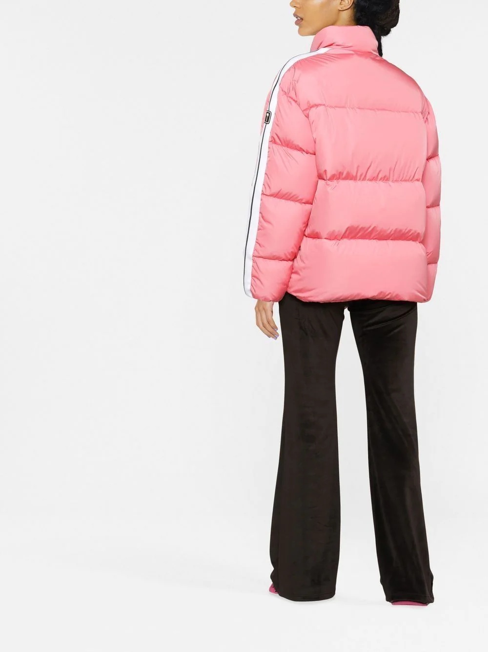 side-stripe puffer jacket - 4