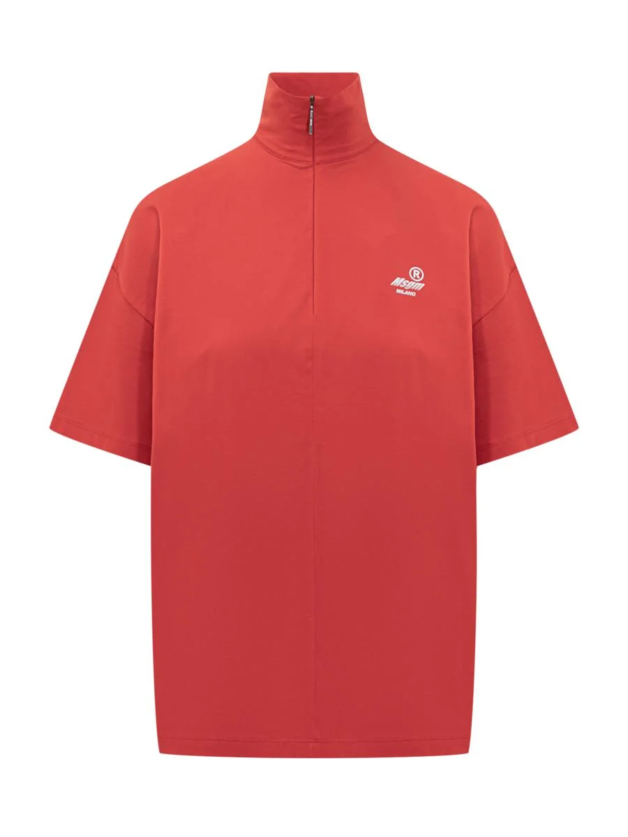 Msgm Short-Sleeve T-Shirt With Zip Msgm - 1