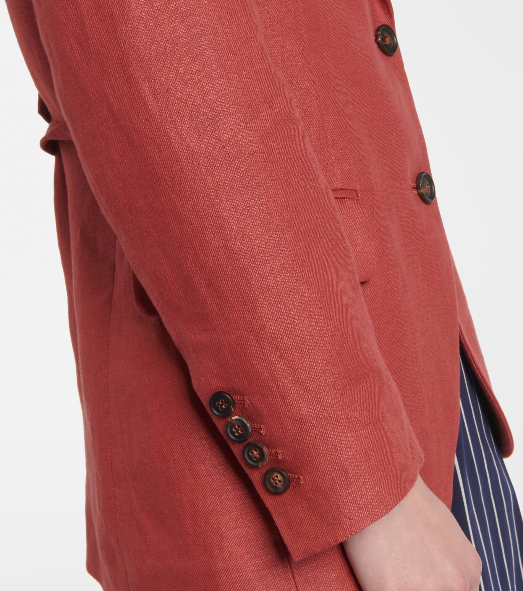 Hemp and linen gabardine blazer - 5