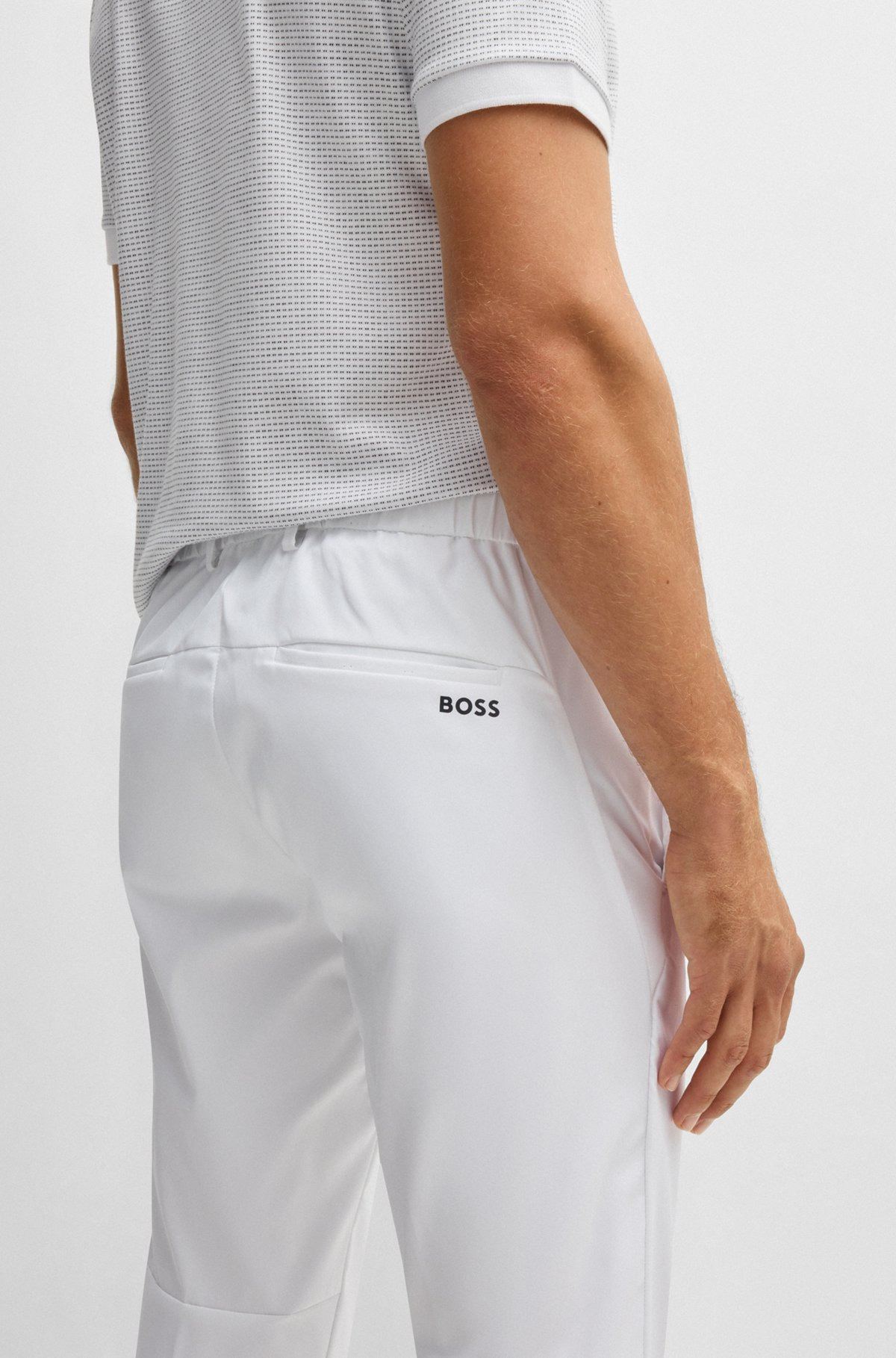 REGULAR-FIT CHINOS WITH HIDDEN DRAWCORD AND TAPERED LEG - 5