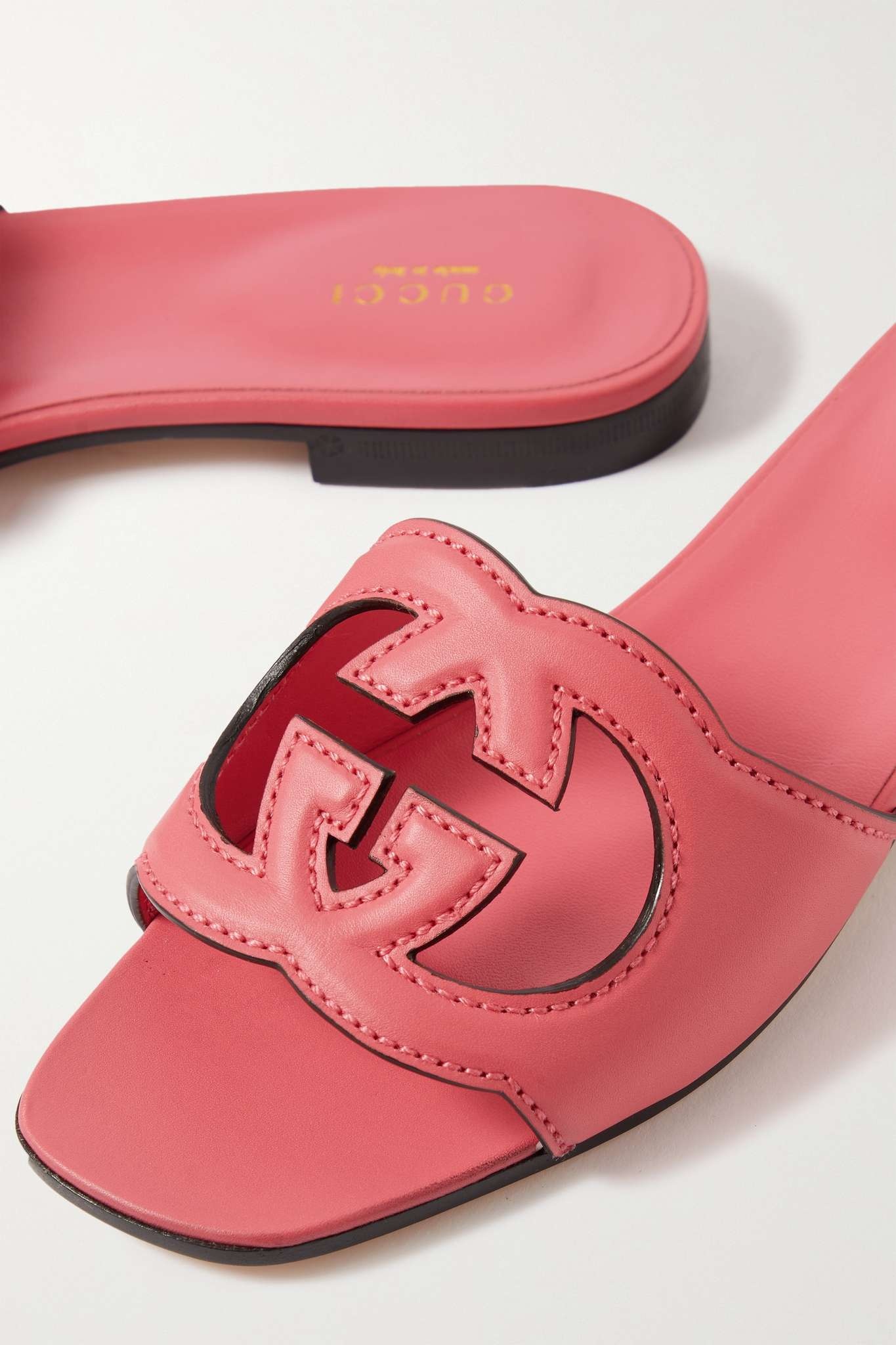 Cutout leather slides - 4