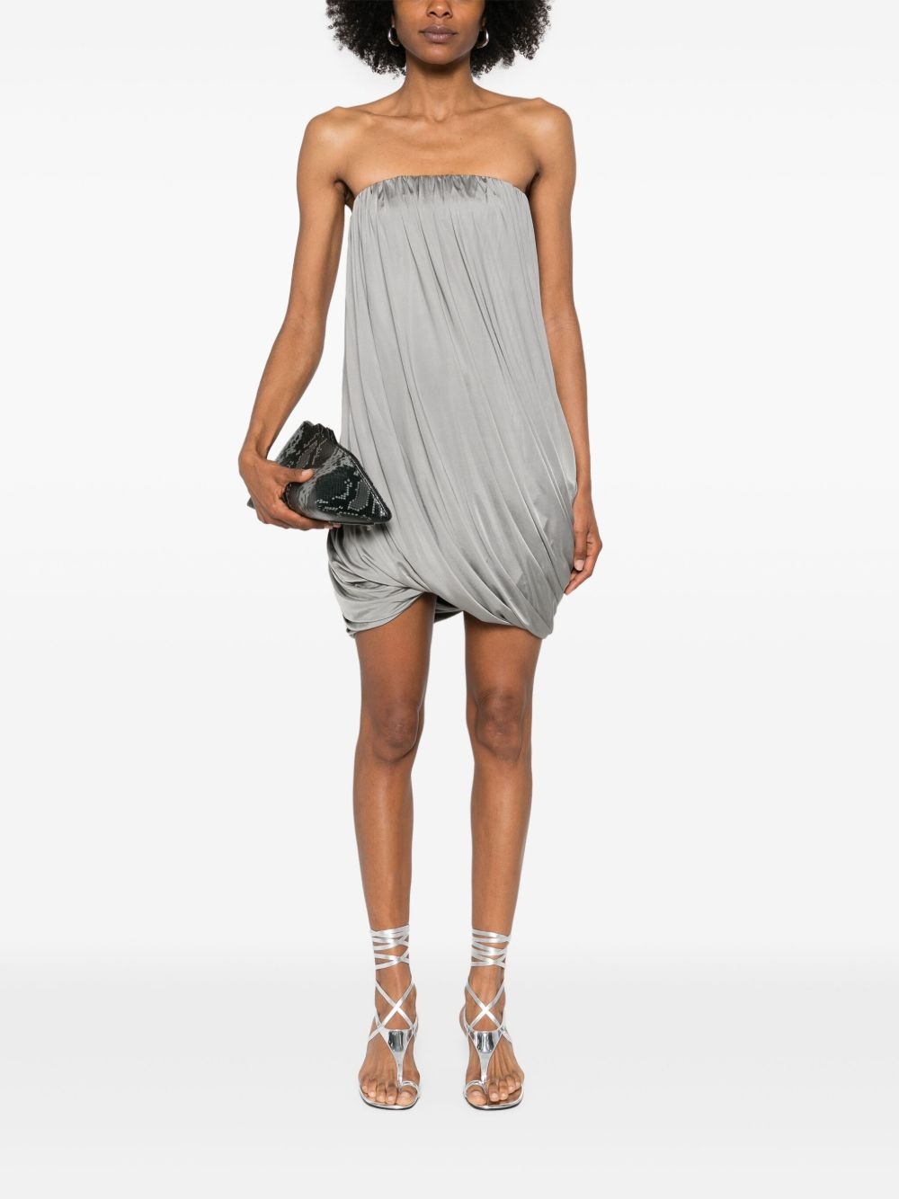 draped mini dress - 2