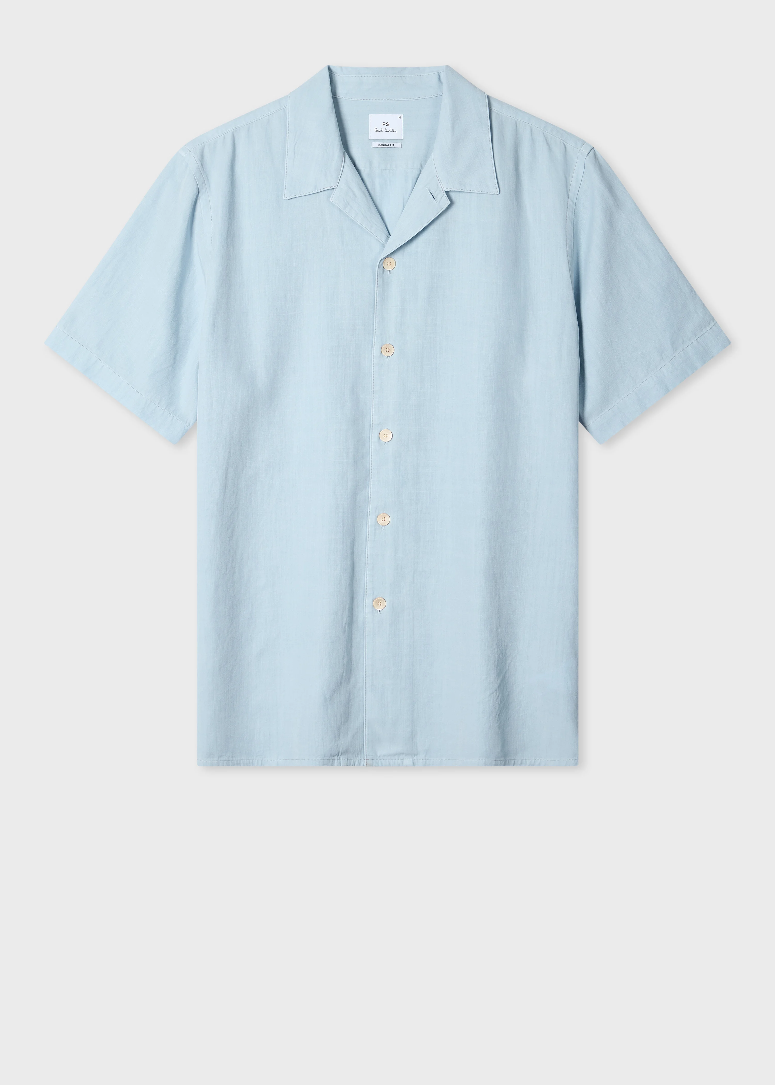 Casual-Fit Light Blue Lyocell-Cotton Shirt - 1