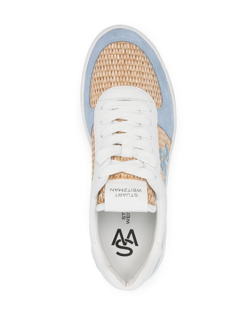 Courtside panelled raffia sneakers - 4