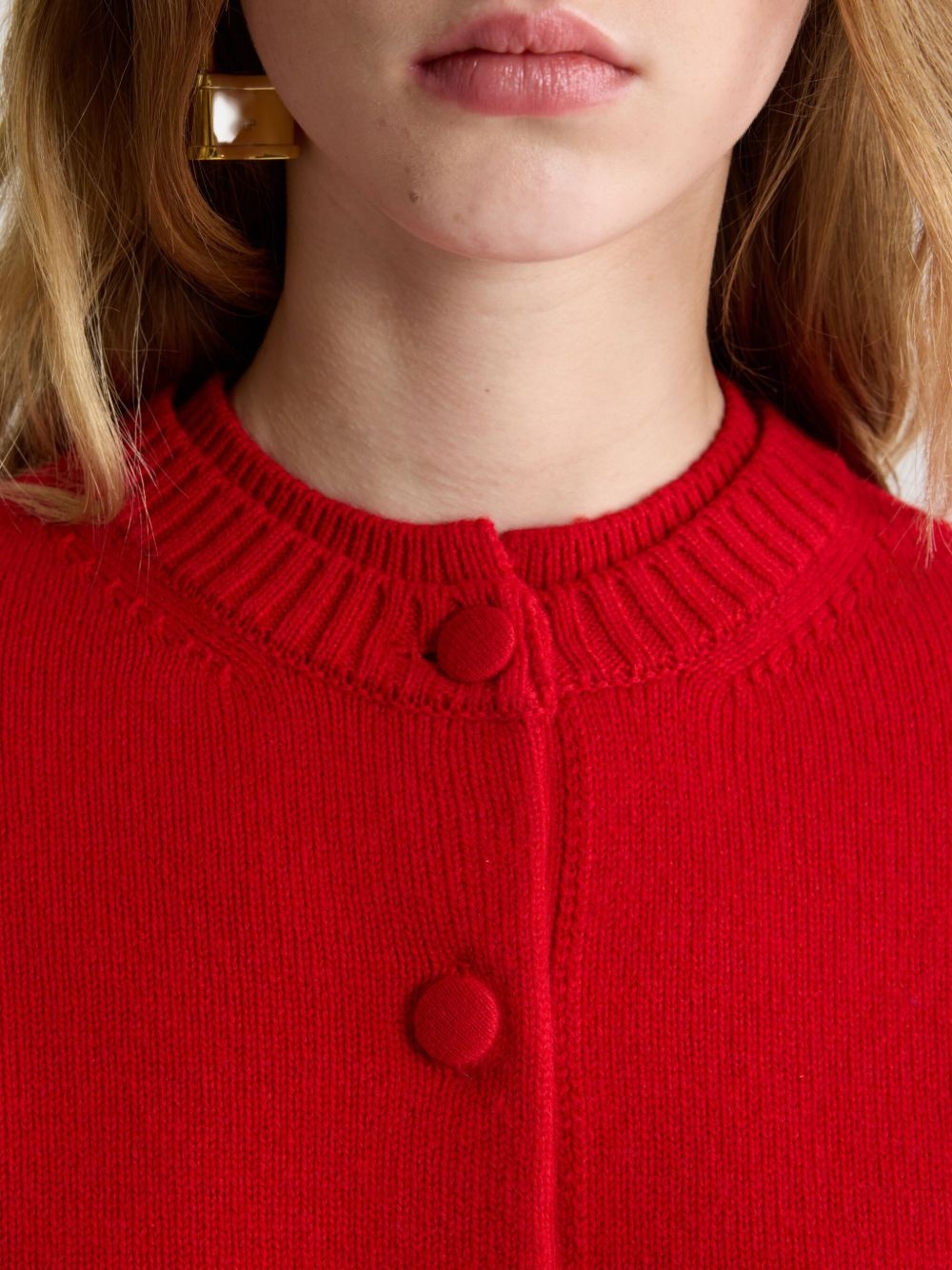 double-collar wool cardigan - 5