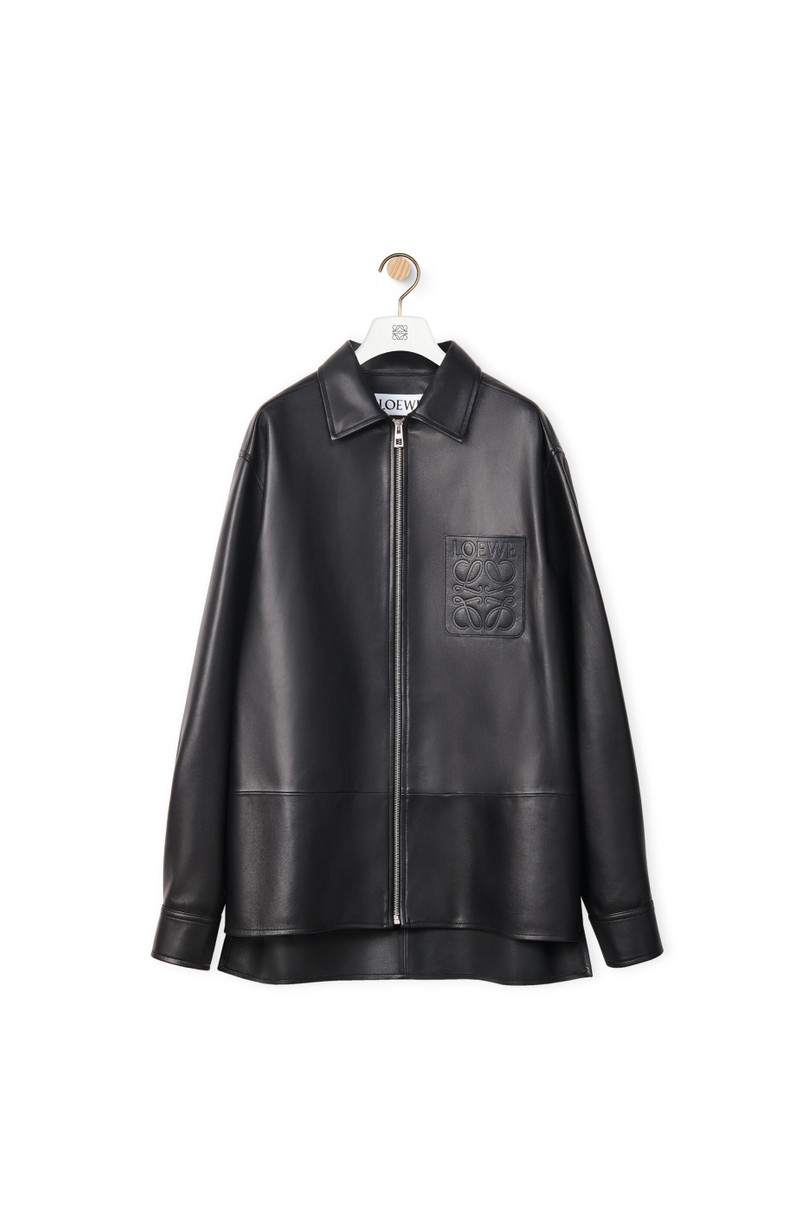 Zip overshirt in nappa 1