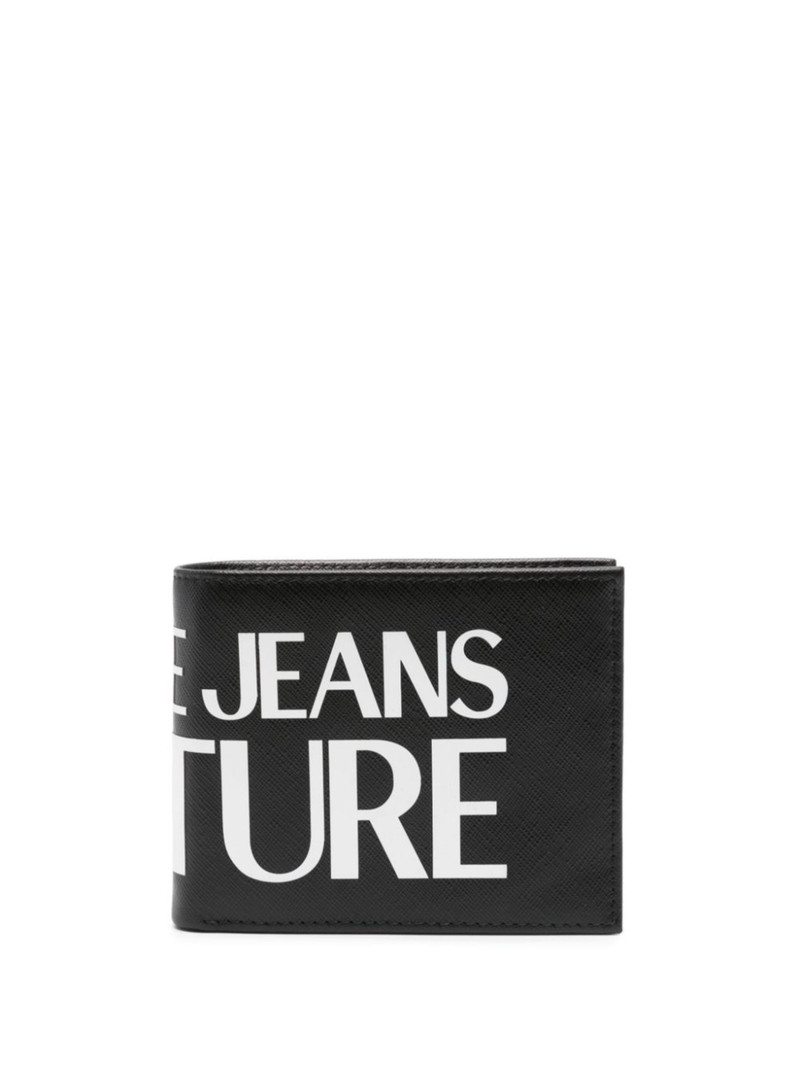 logo-print leather wallet - 1