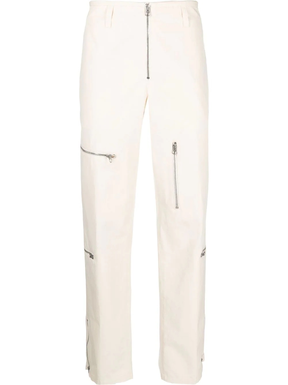 zip-embellished tapered trousers - 1