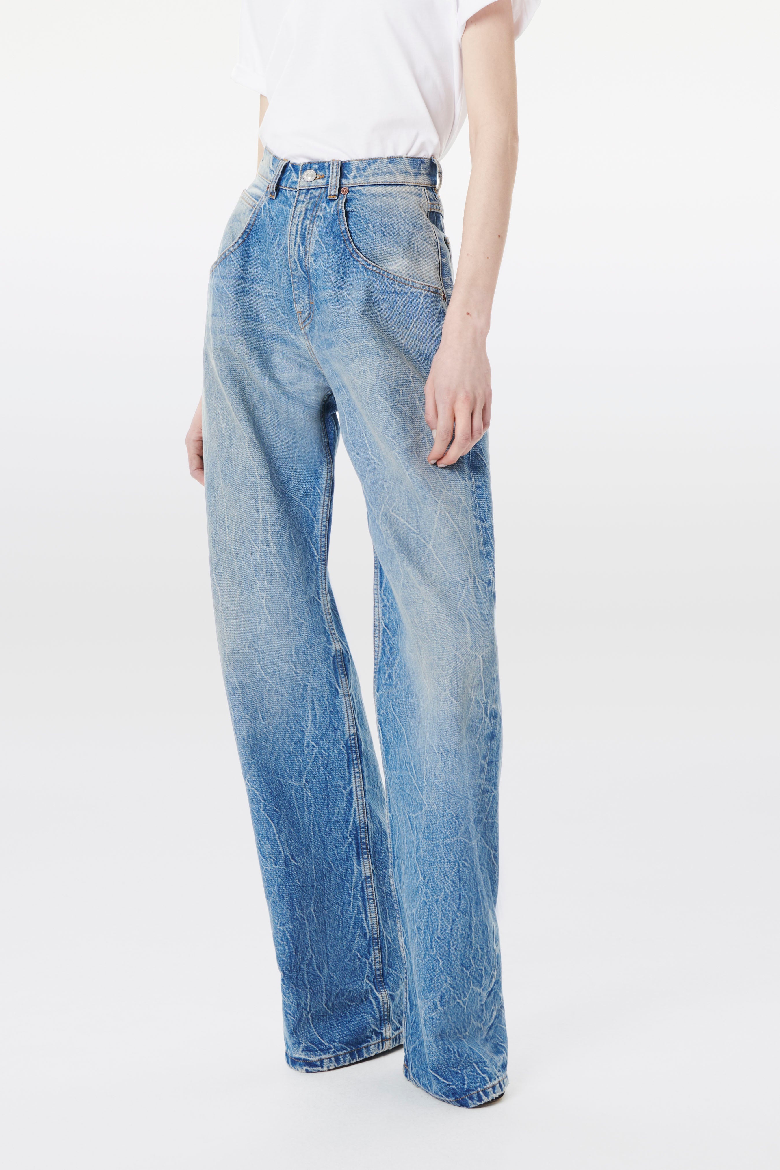 Mia Wide Leg Mid Rise Jean in Miami Wash - 3