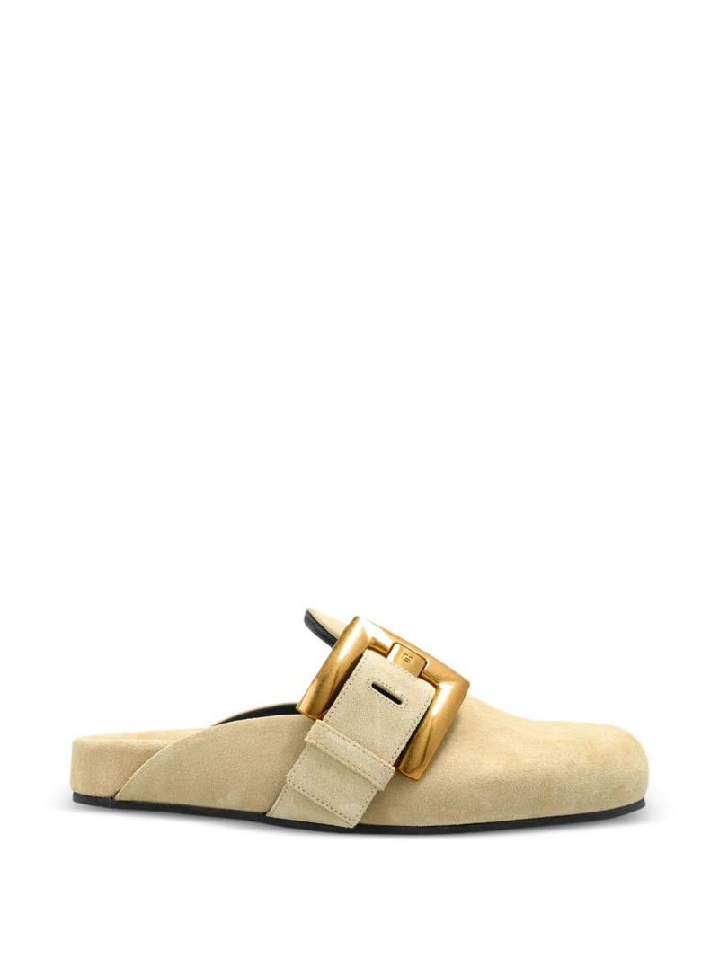 buckled flat mules 1