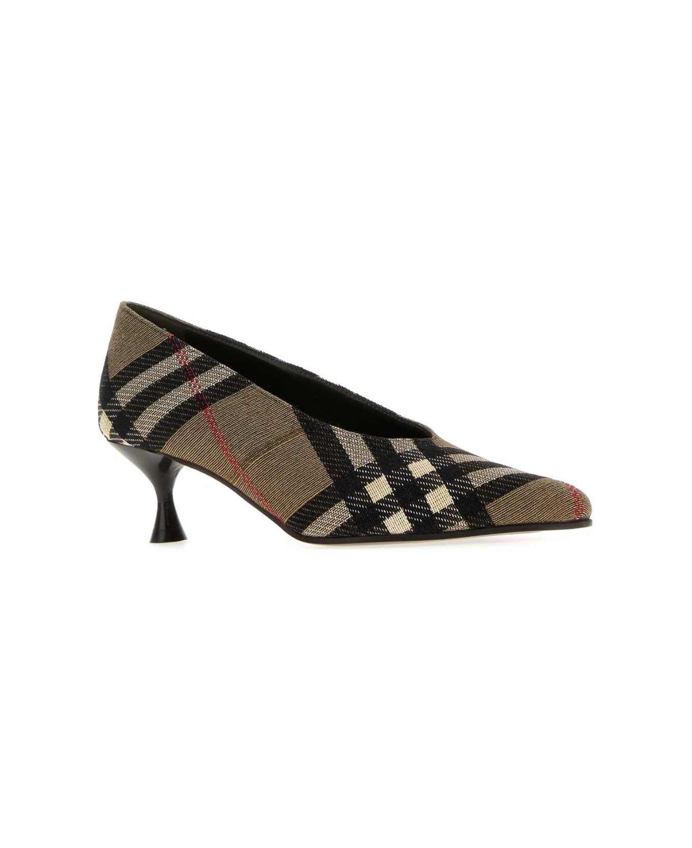 Embroidered Canvas Cameo Pumps - 2