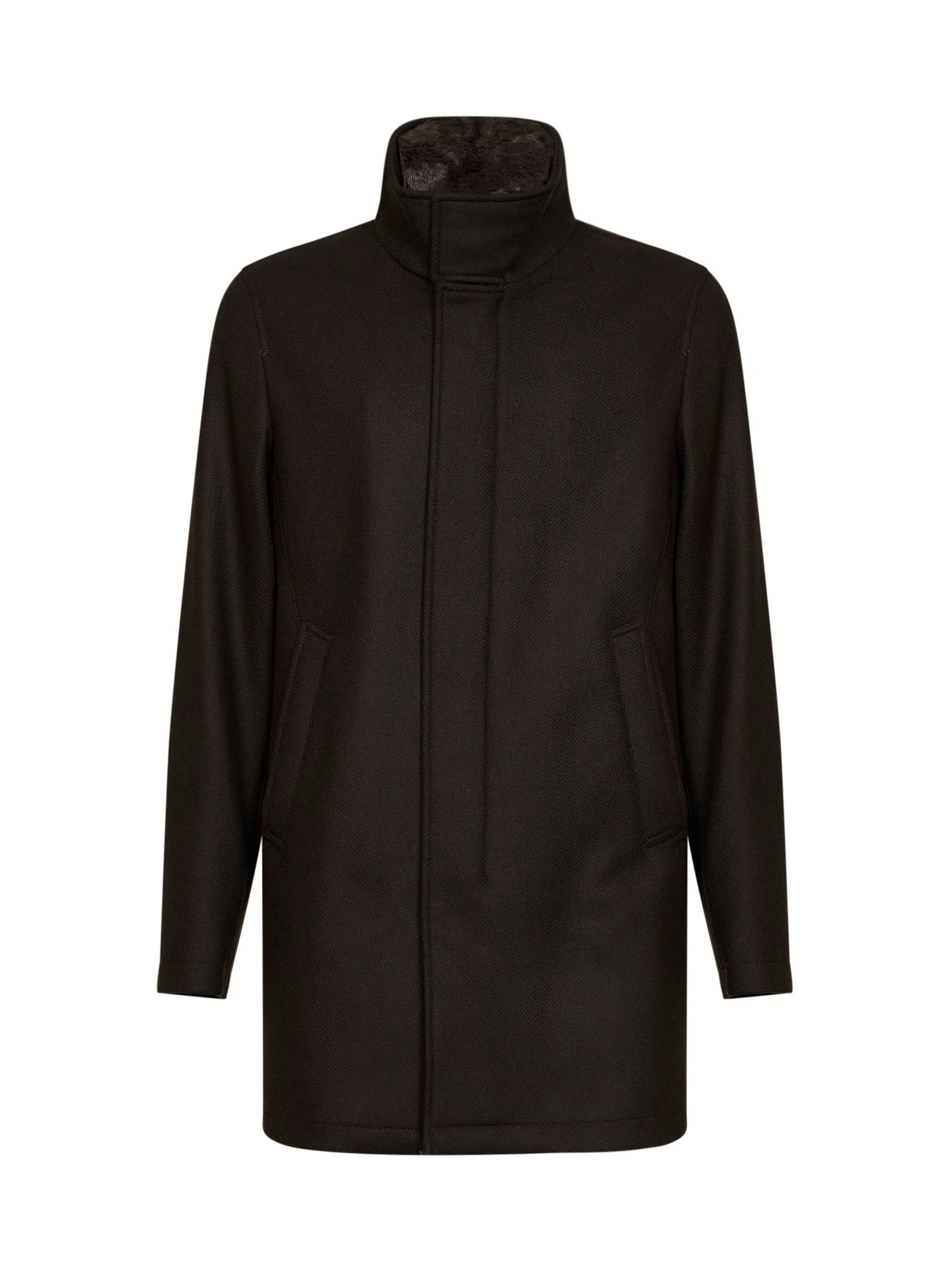 Brown roll-neck coat - 1