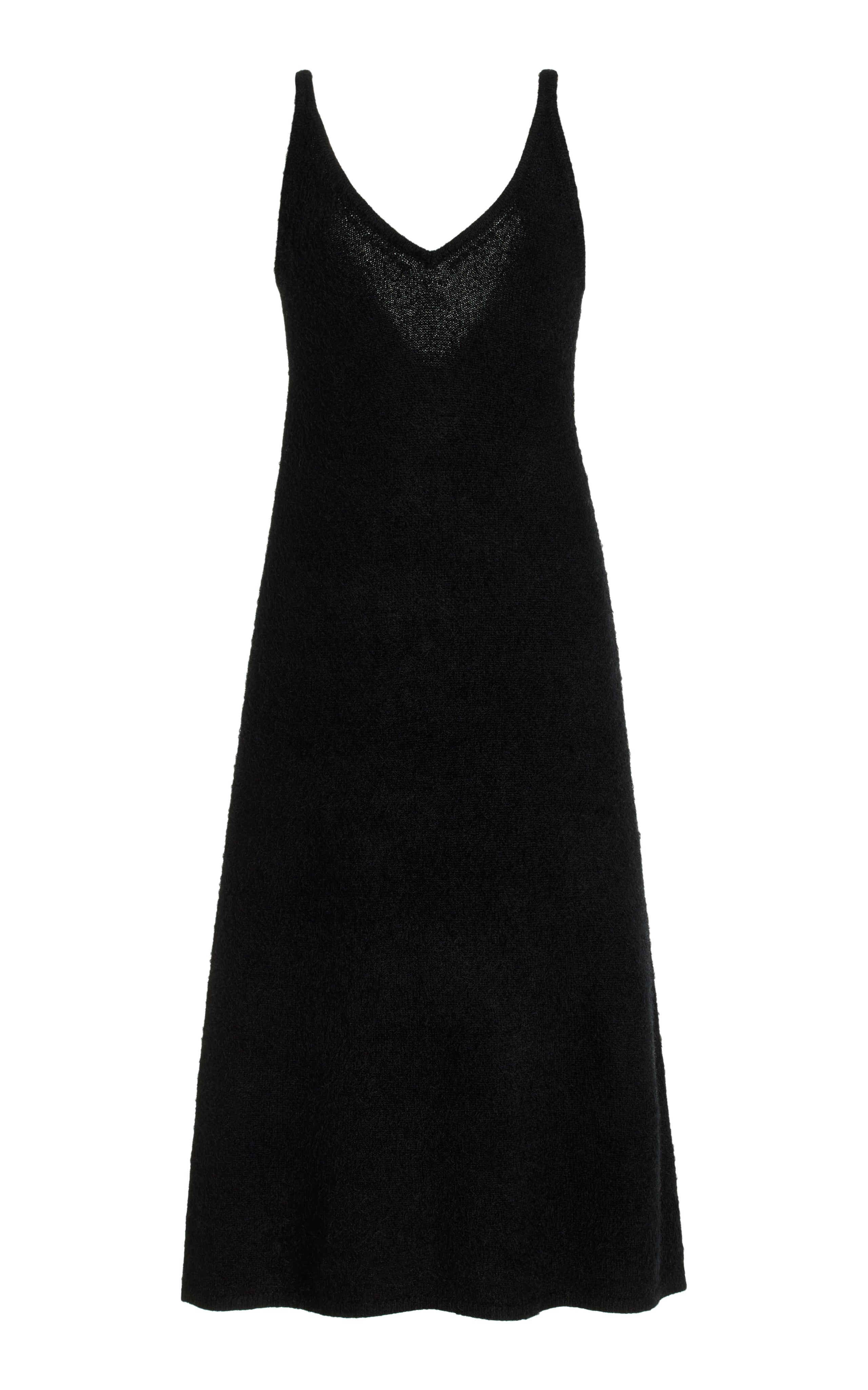 Downs Knit Dress in Black Silk Cashmere - 1