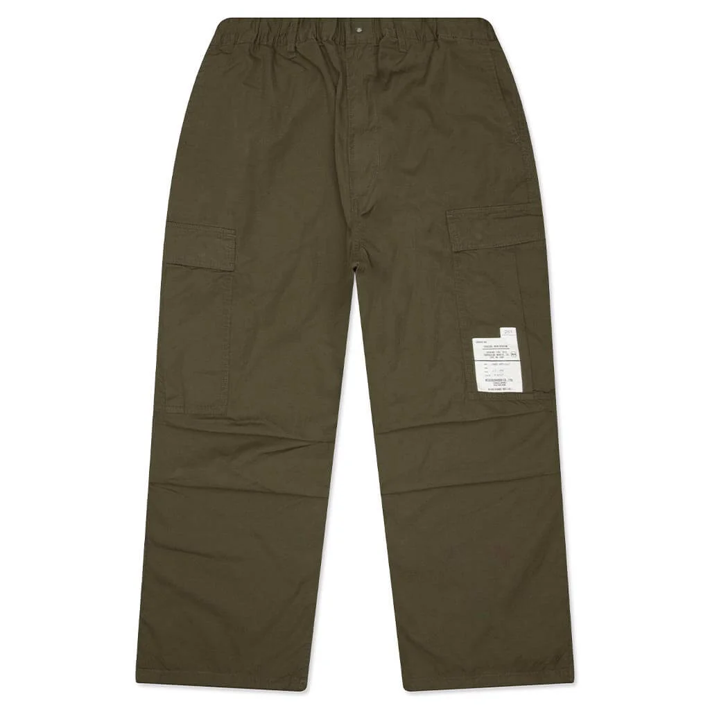 WIDE CARGO PANTS - OLIVE DRAB - 1