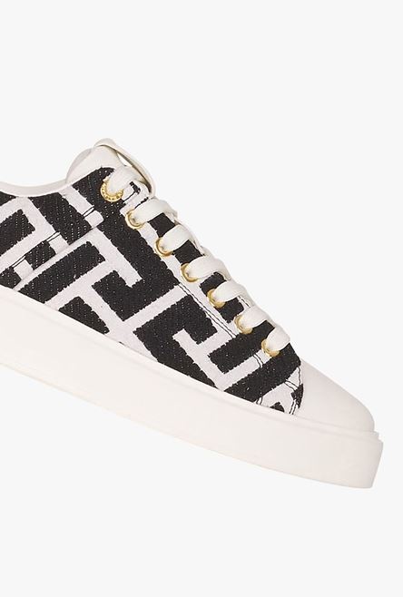 Bicolor white and black jacquard B-Court sneakers - 6