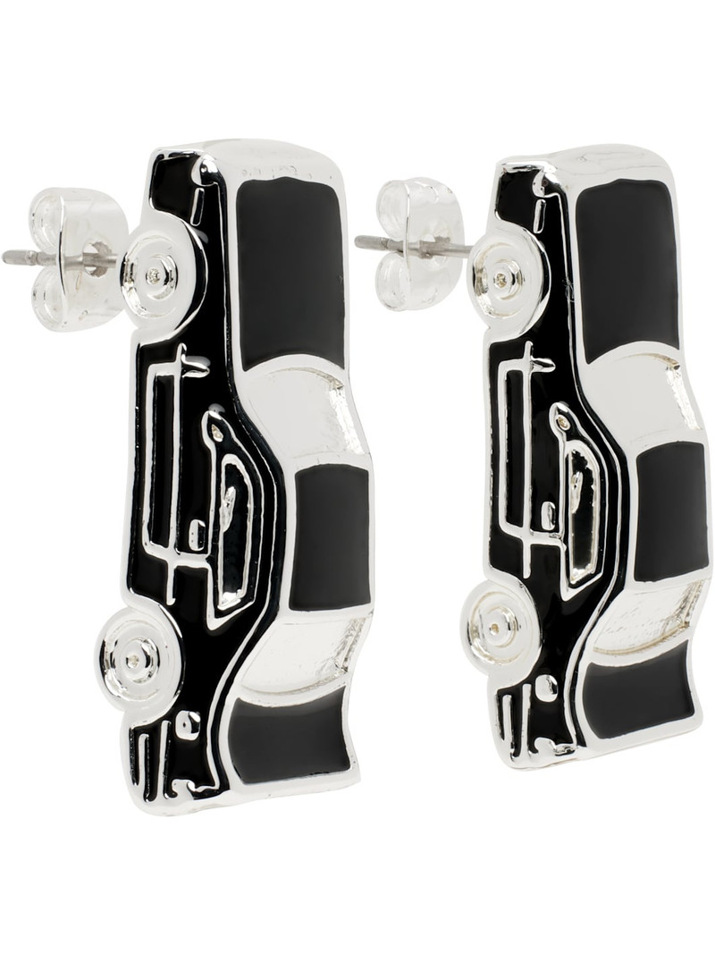 MARLAND BACKUS Silver & Black Traffic Jam Earrings outlook