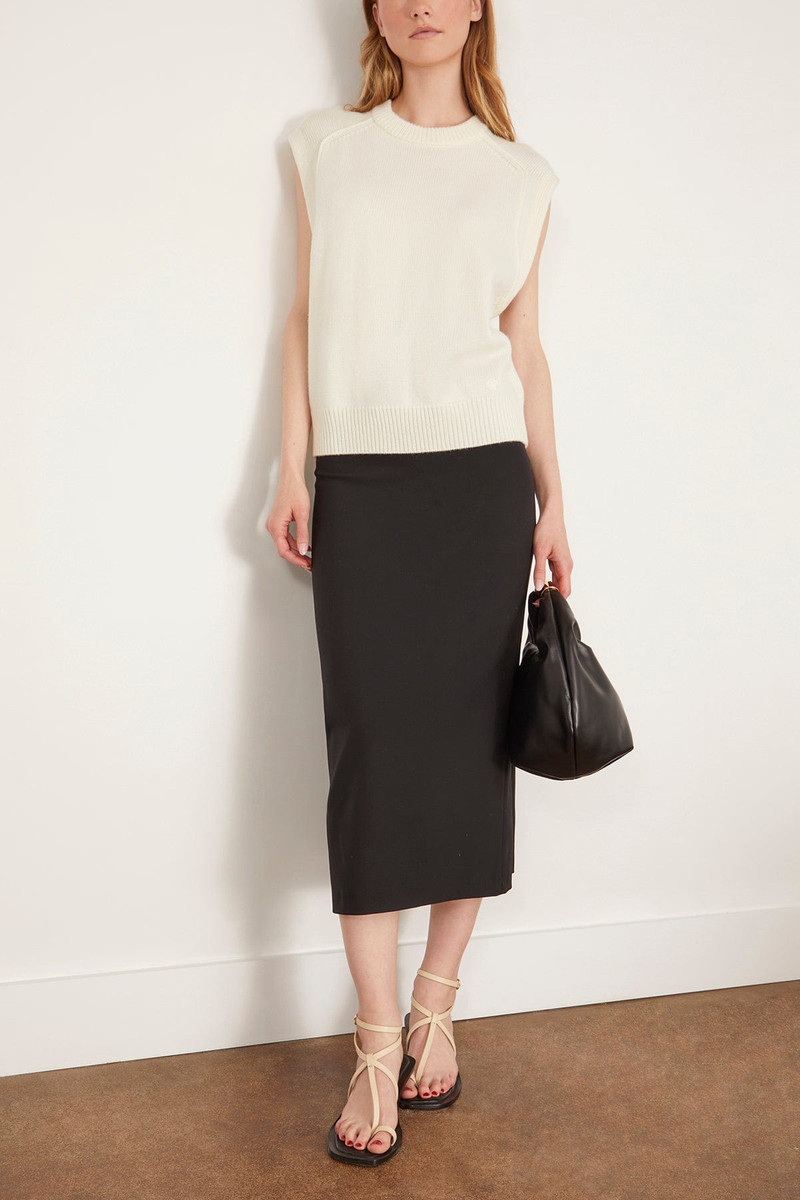 Loulou de Saison Mari Sleeveless Boxy Top in Ivory outlook