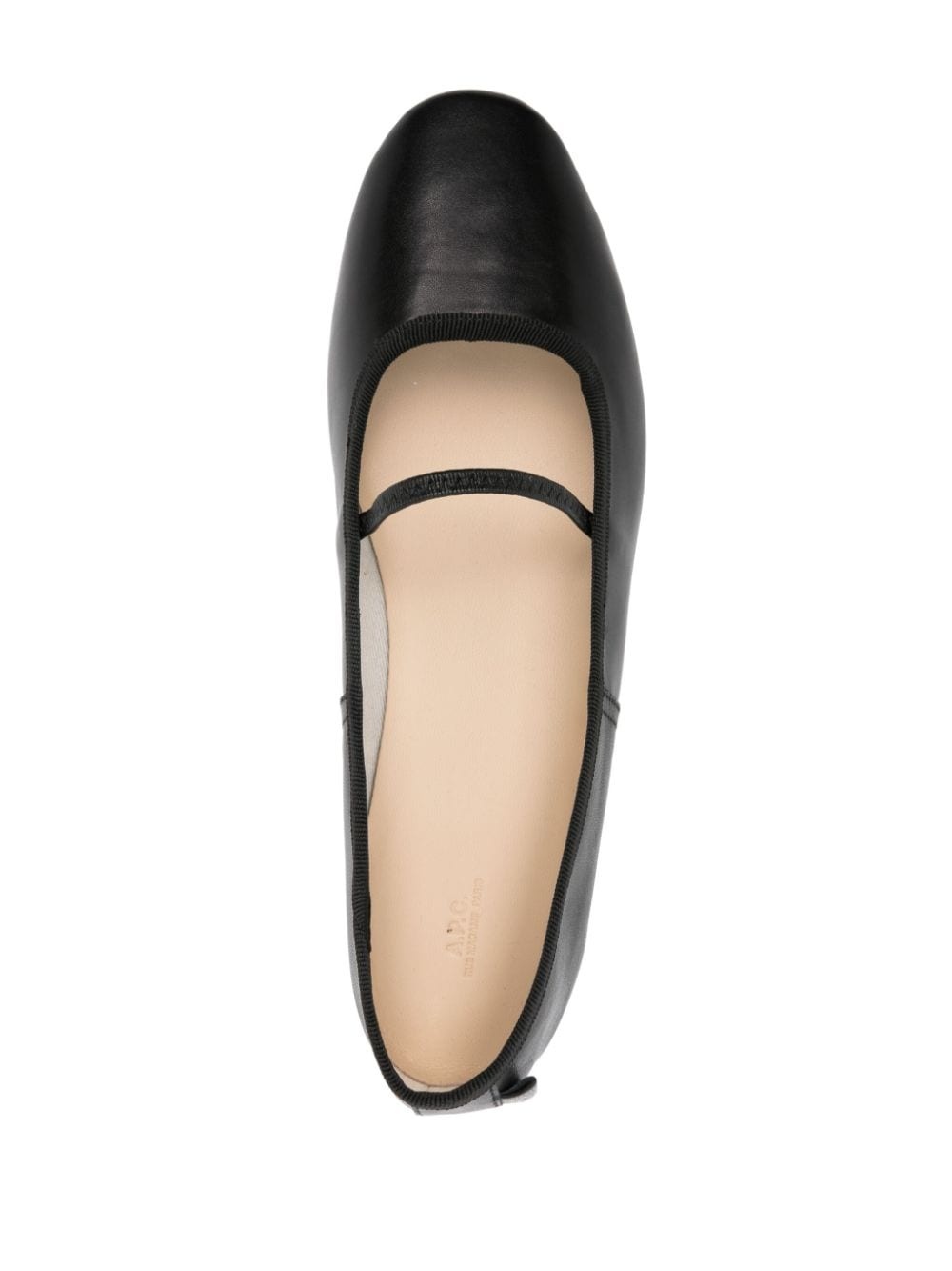 round-toe leather ballerina shoes - 4