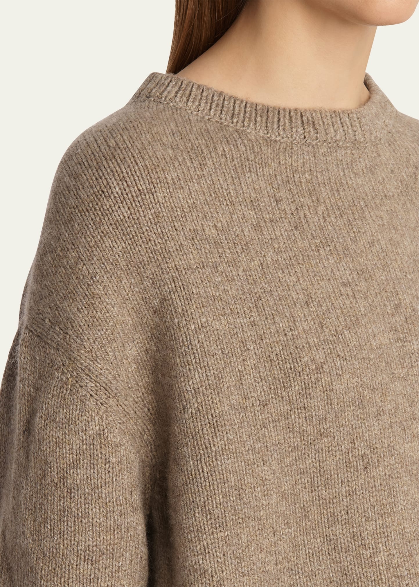 Sabina Cashmere Elbow-Sleeve Boxy Sweater - 5