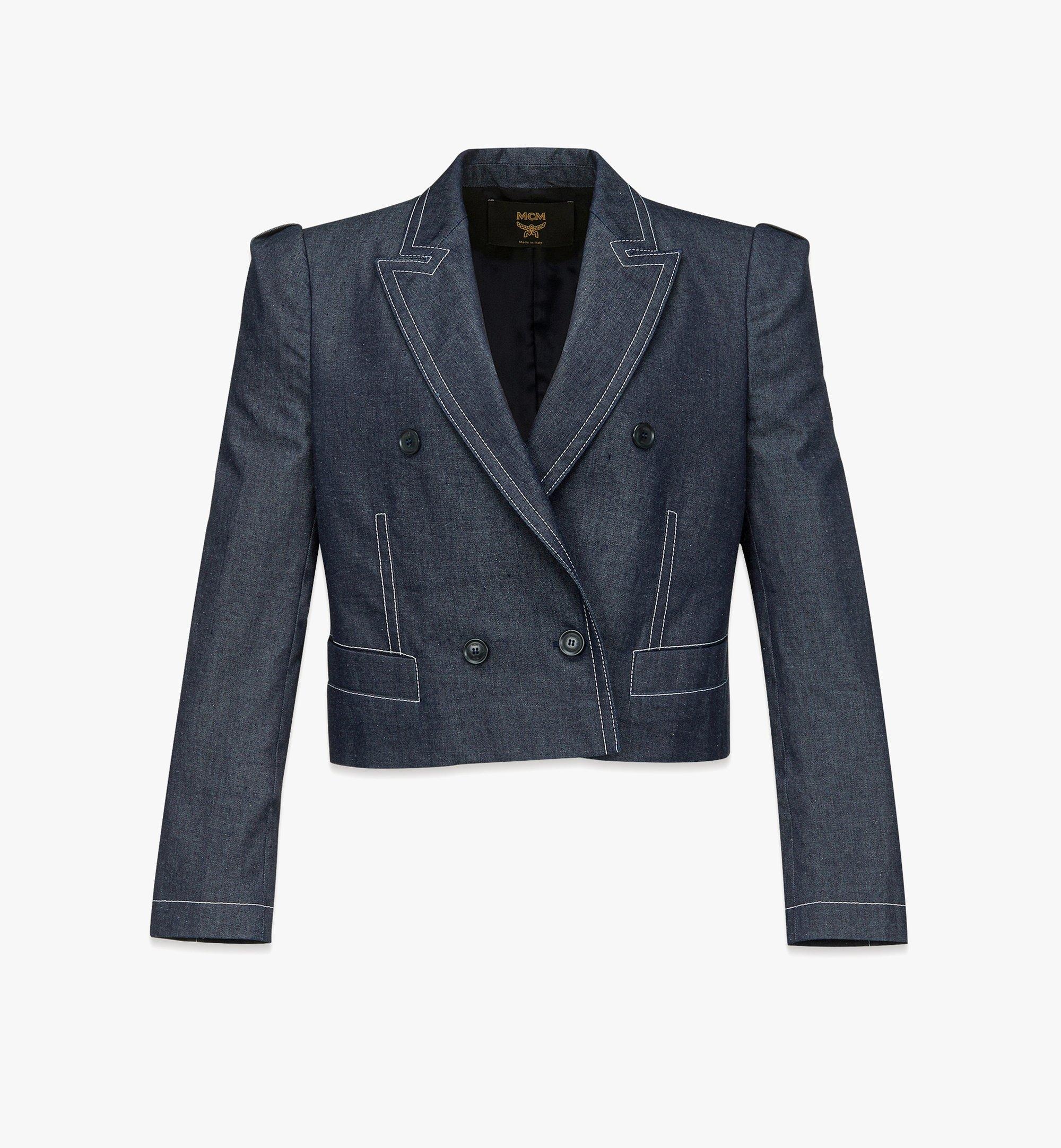 Cropped Denim Blazer - 1