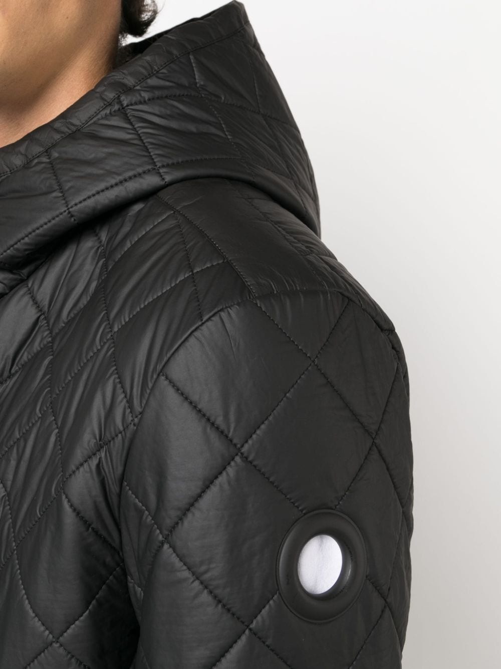 diamond-quilted hooded jacket - 5