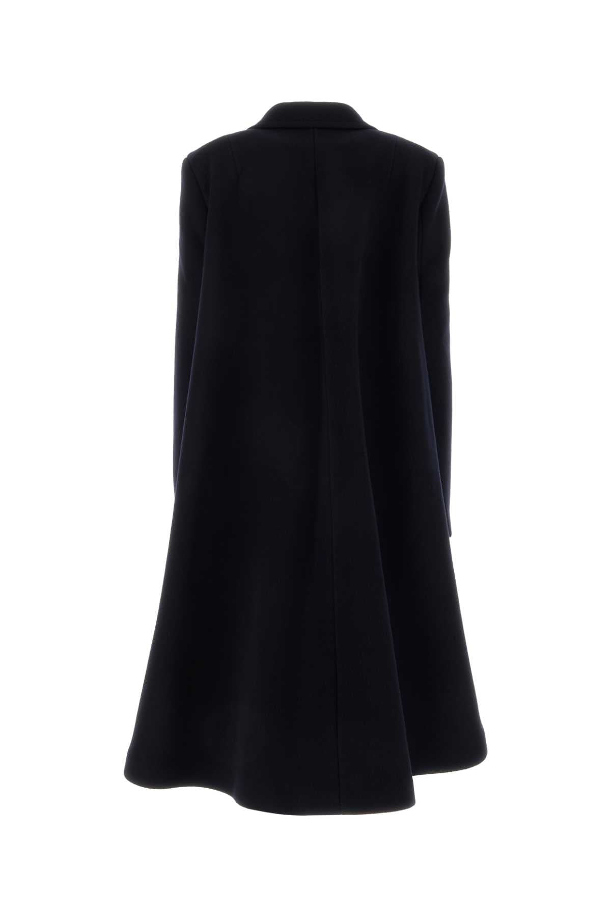 Bottega Veneta Women Midnight Blue Wool Blend Cape Coat - 2