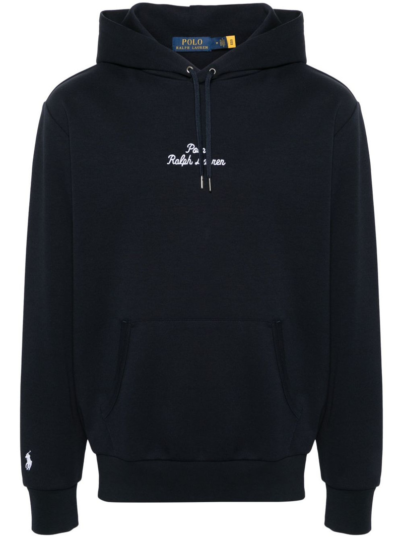 logo-embroidered cotton hoodie 1