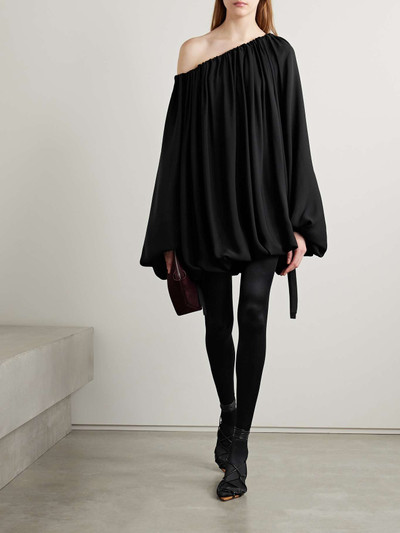 KHAITE Nash oversized off-the-shoulder silk crepe de chine blouse outlook