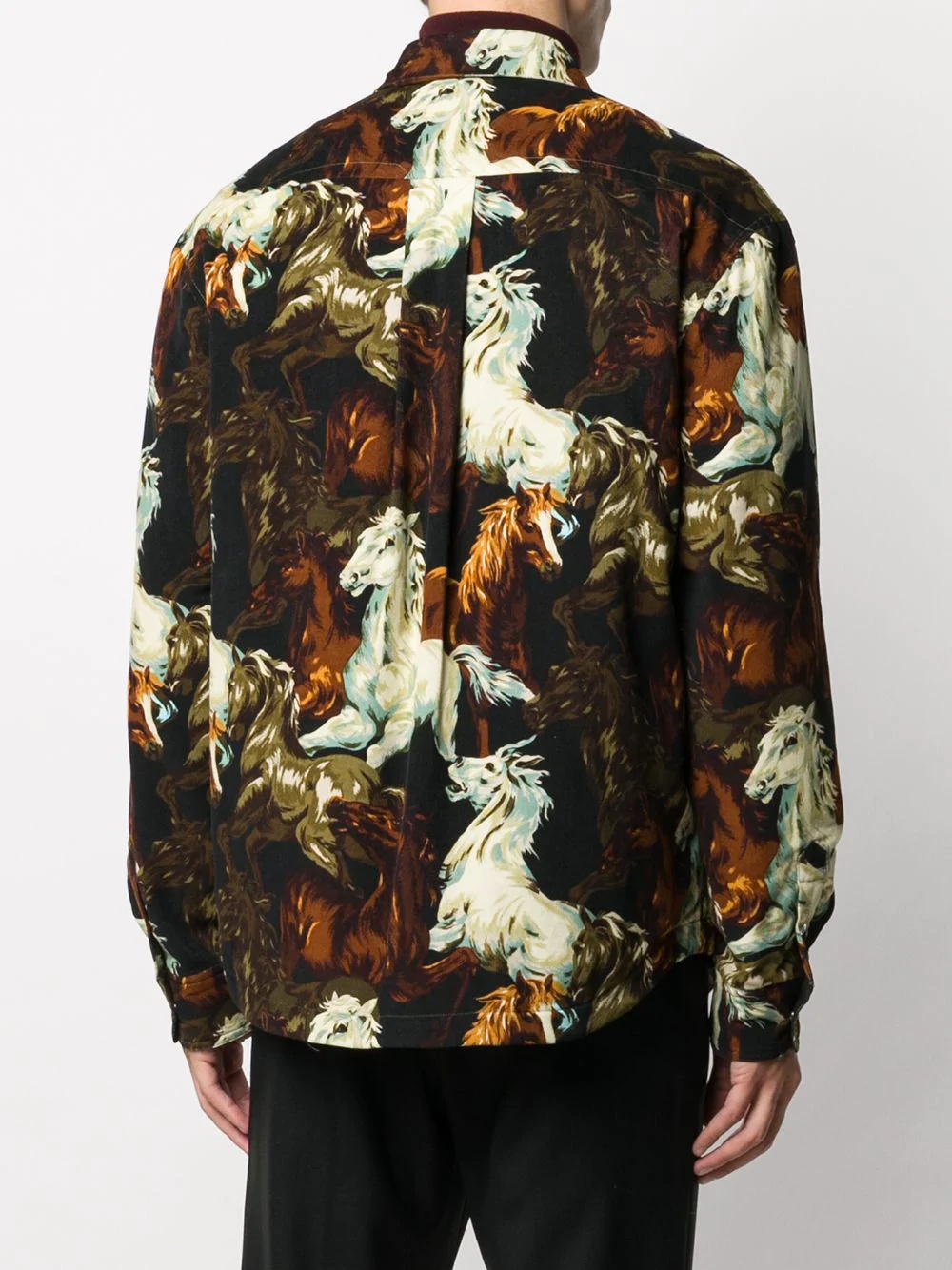 horse print overshirt - 4