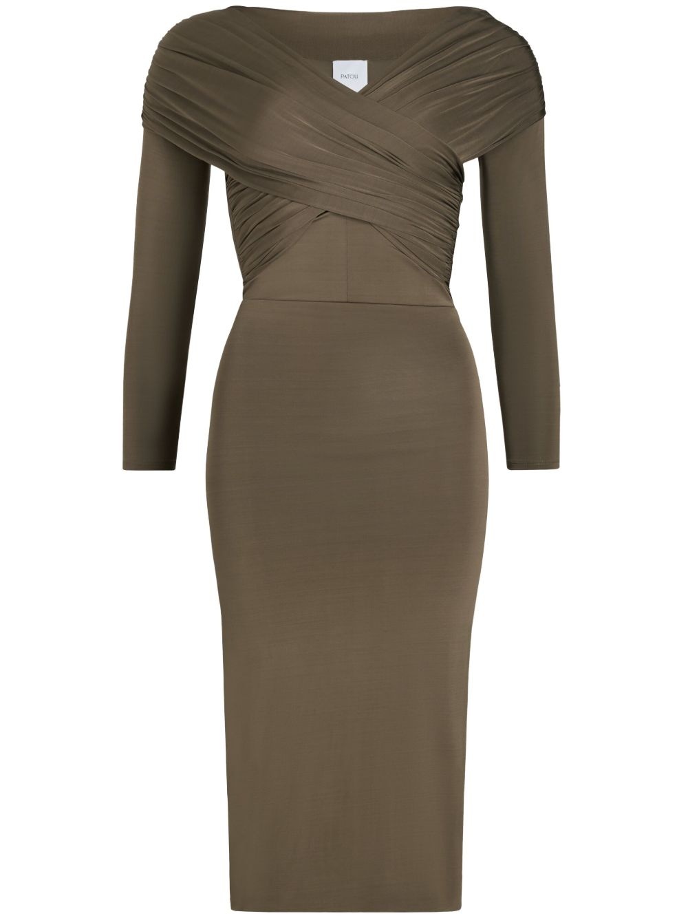 jersey wrap midi dress - 1