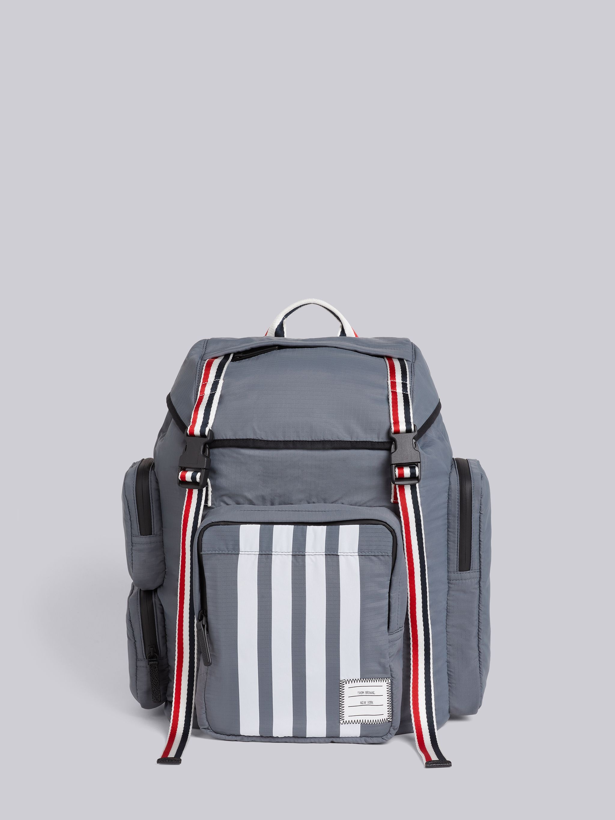 Medium Grey Ripstop Tricolor Webbing 4-Bar Backpack - 1