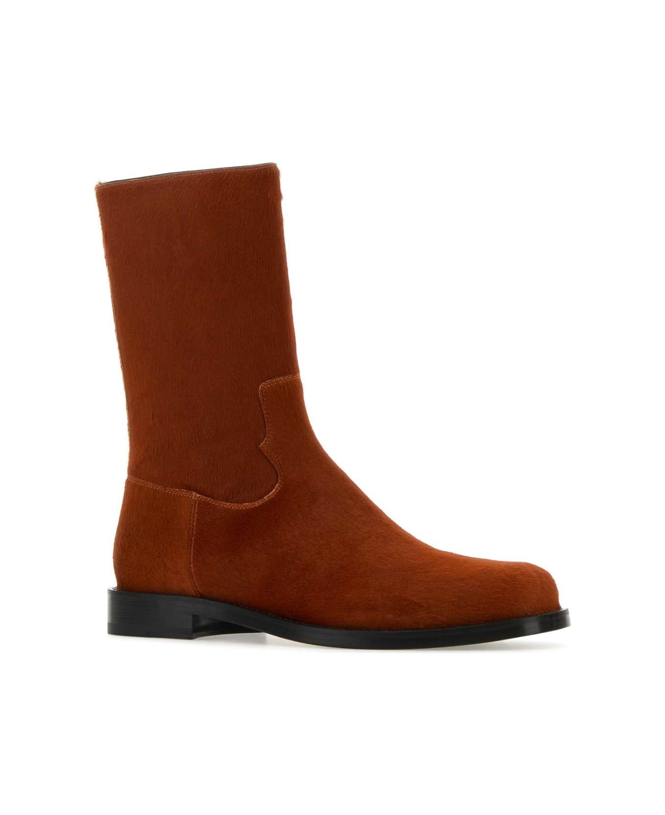 Brick Calfhair Ankle Boots - 2