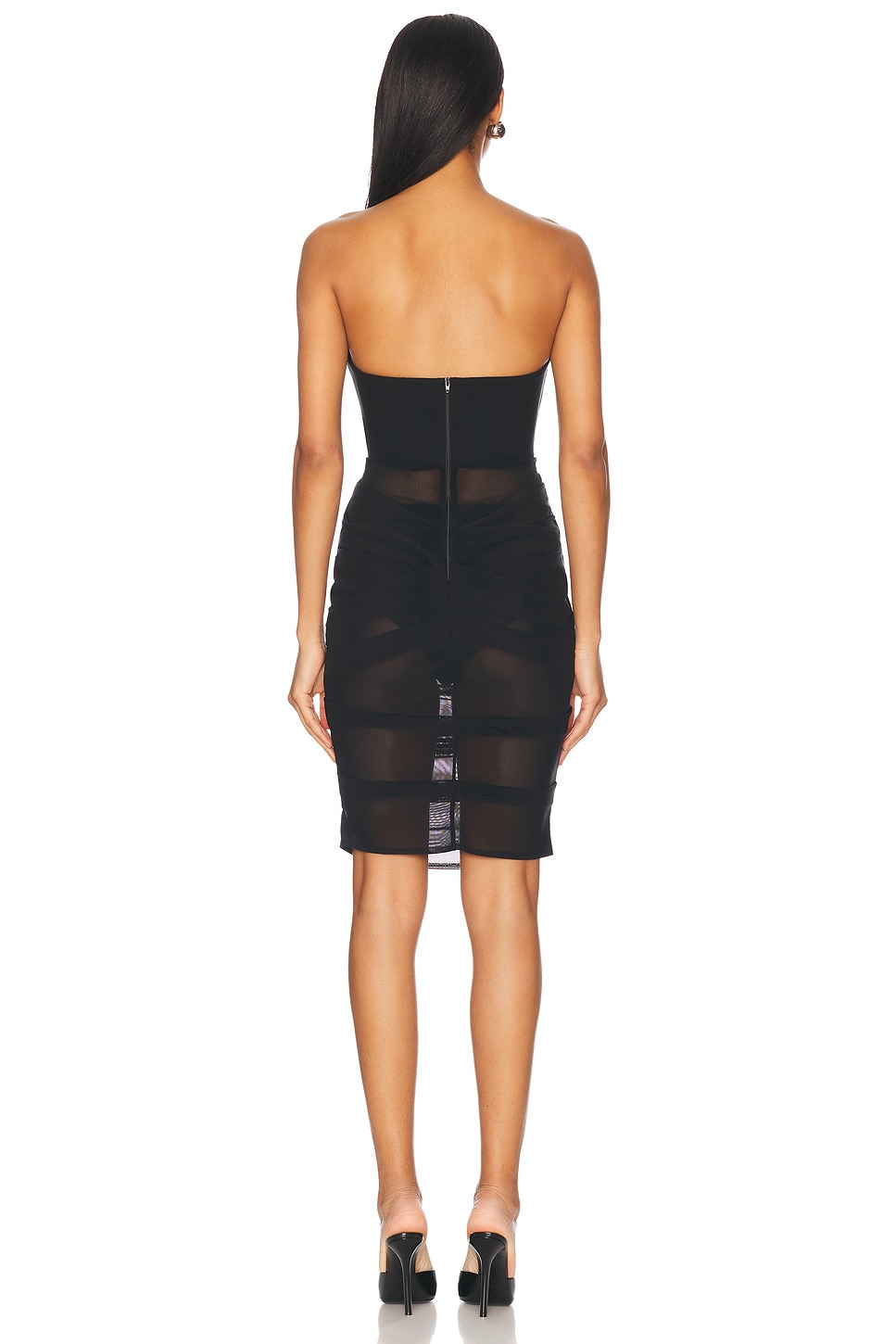 Ruched Power Mesh Midi Dress - 3