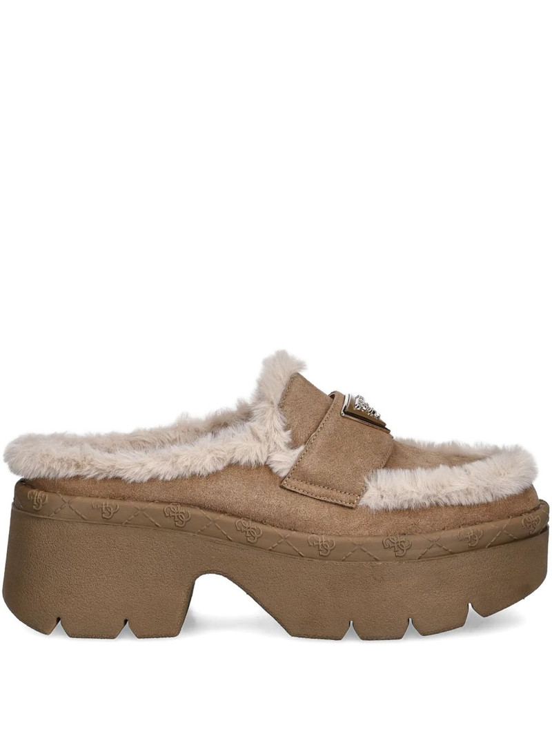 70mm faux fur-trim mules 1