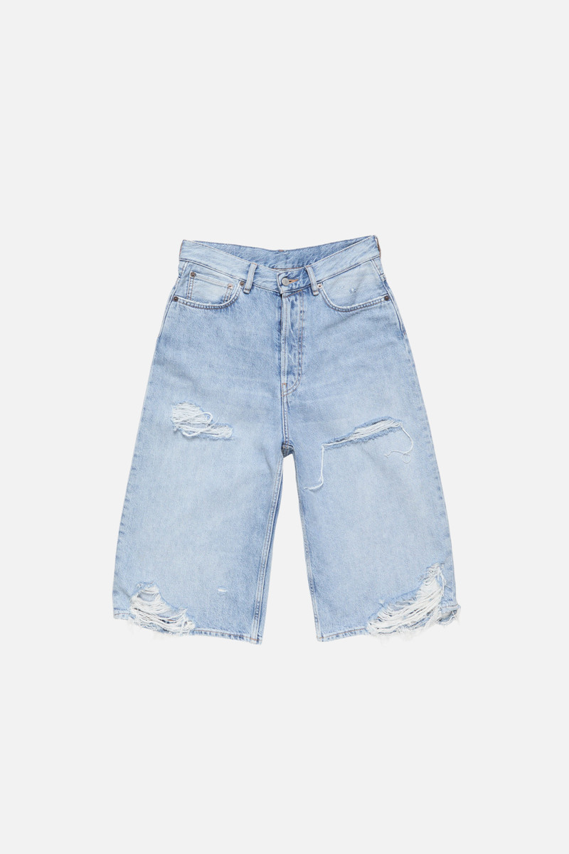 Distressed denim shorts - Light blue 1