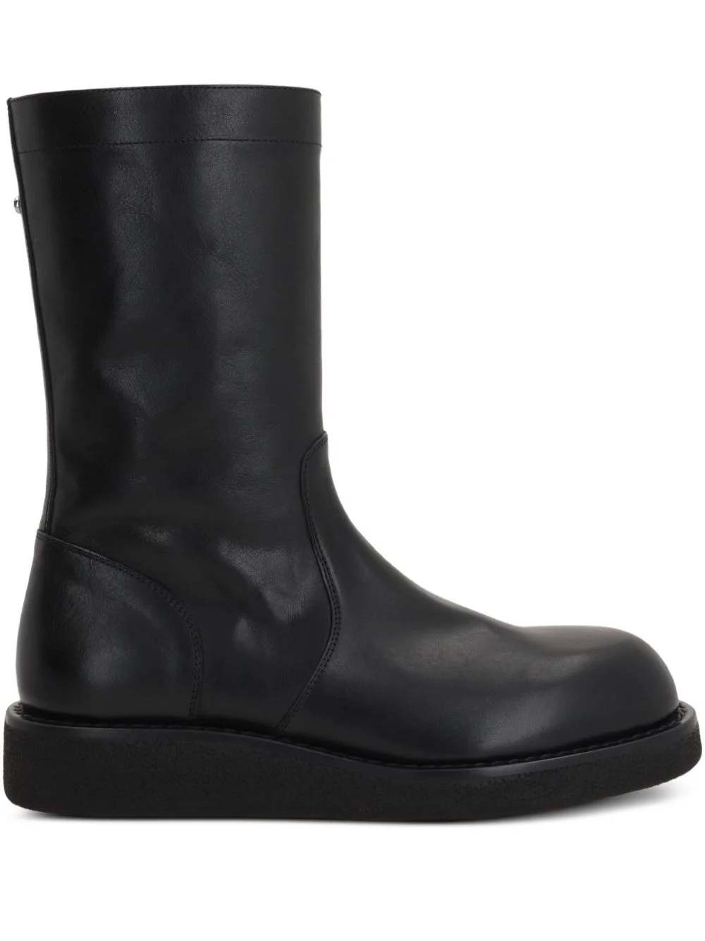 side-zip round-toe boots - 1