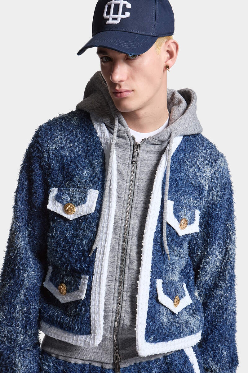 DENIM FUR HOODIE JACKET - 5