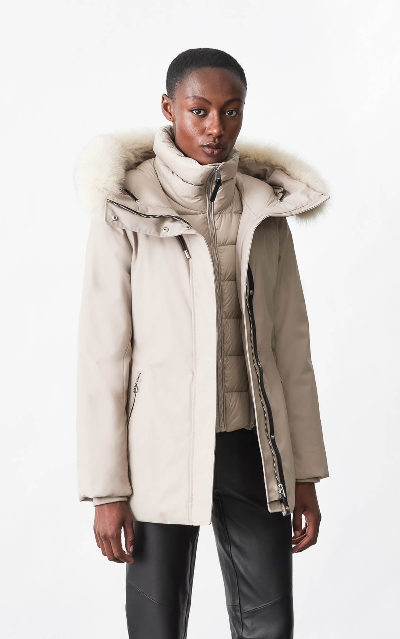 JENI 2-in-1 down parka with removable bib and natural fur - 6