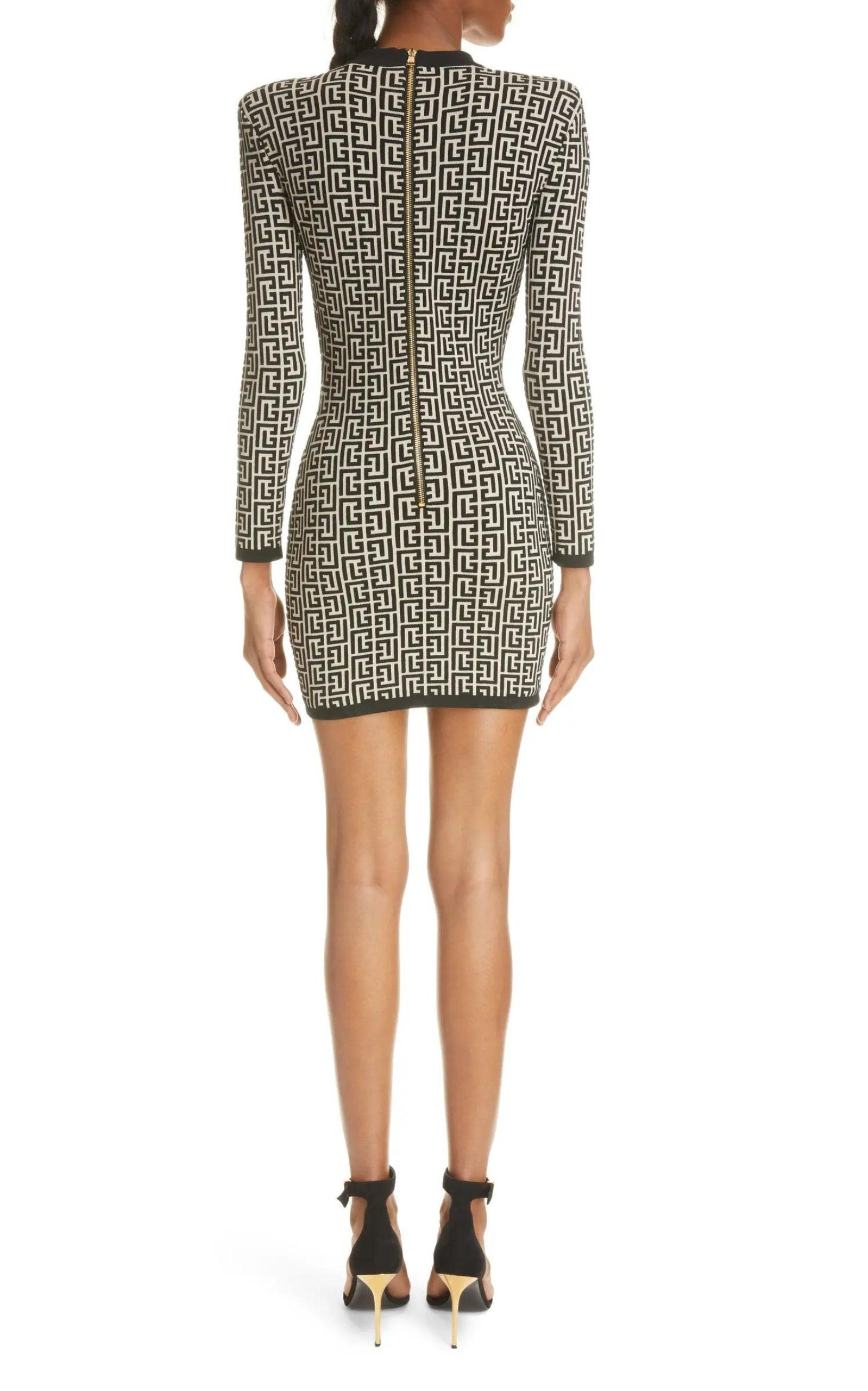 Monogram Jacquard Wool Blend Minidress - 3