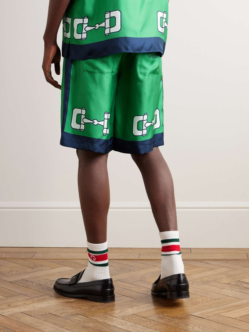 Wide-Leg Printed Silk-Satin Shorts 3