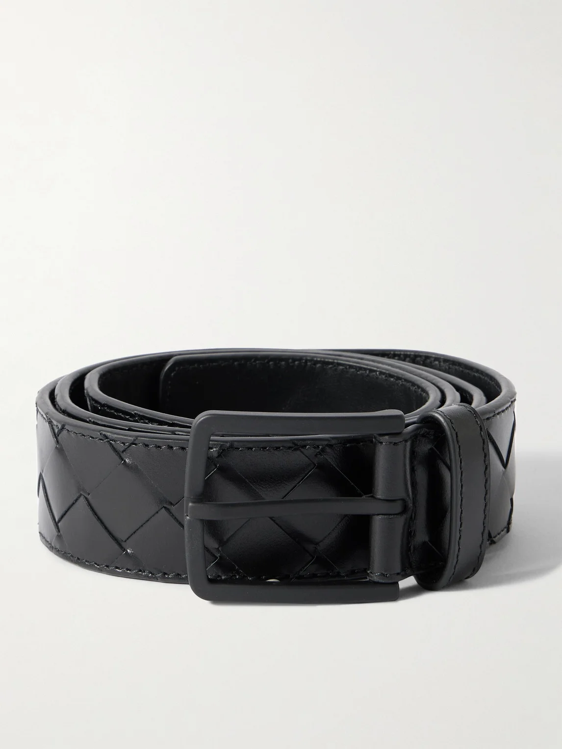 3.5cm Intrecciato Leather Belt - 1