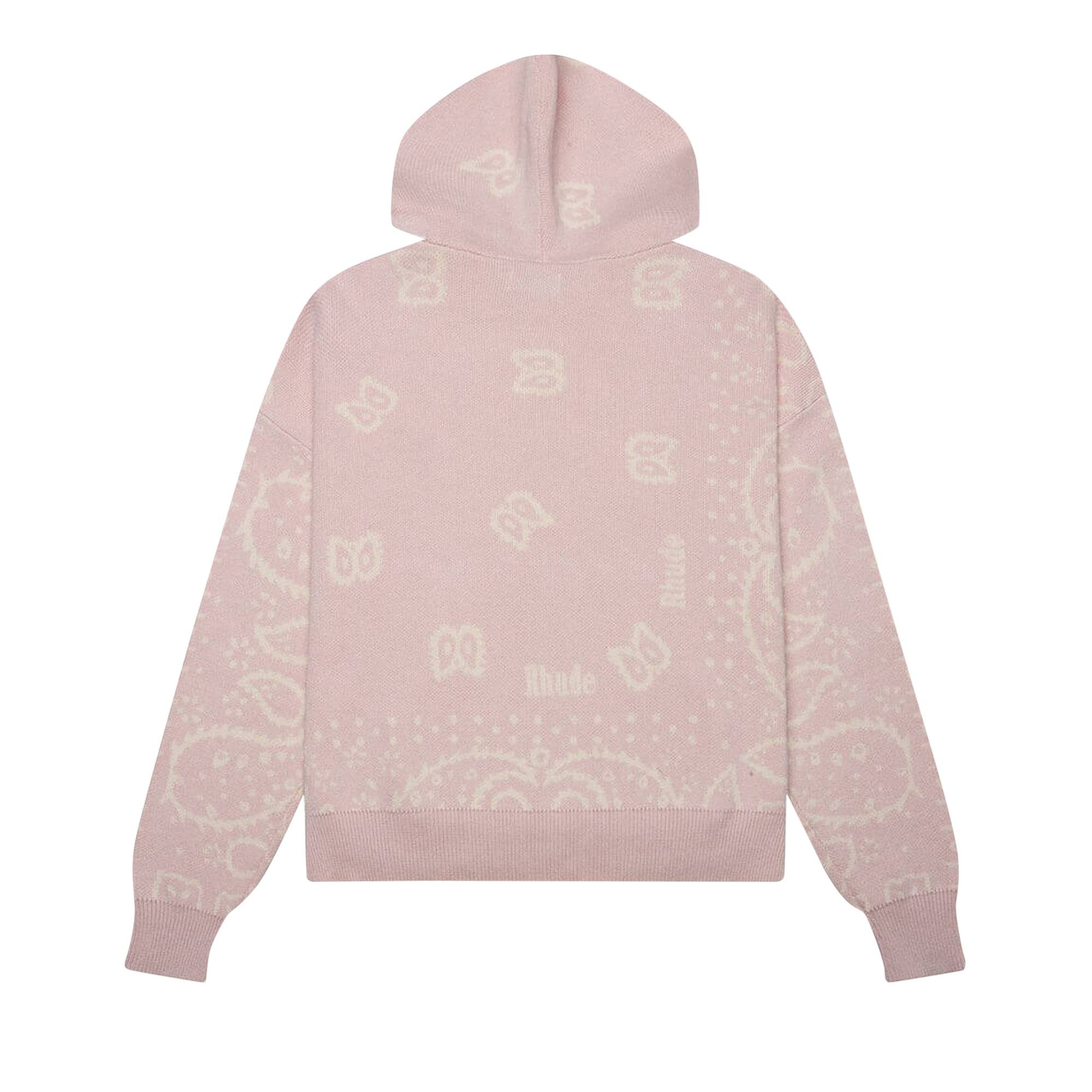 Rhude Knit Bandana Hoodie 'Pink/White' - 2
