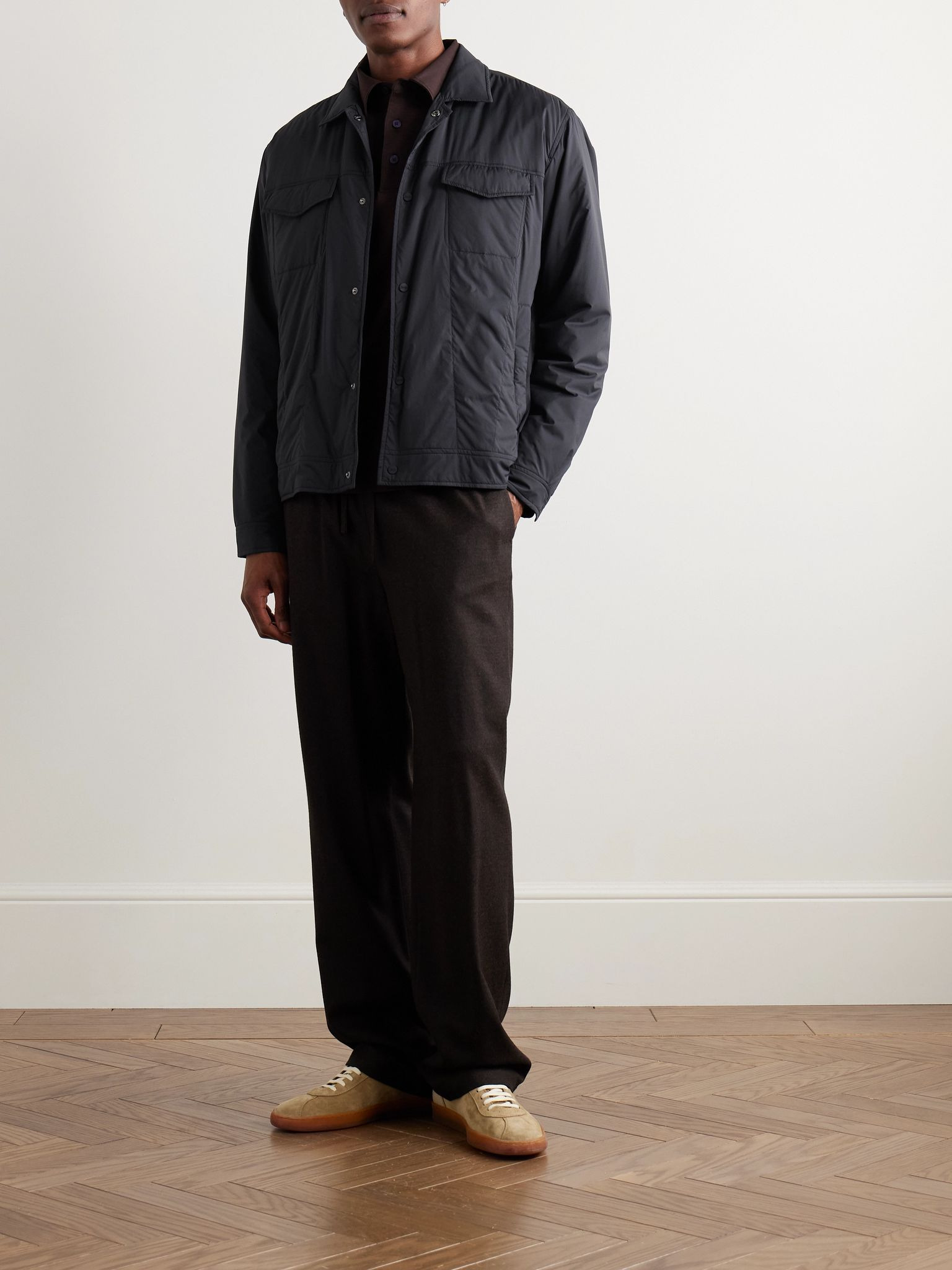 Padded Shell Shirt Jacket Navy - 2