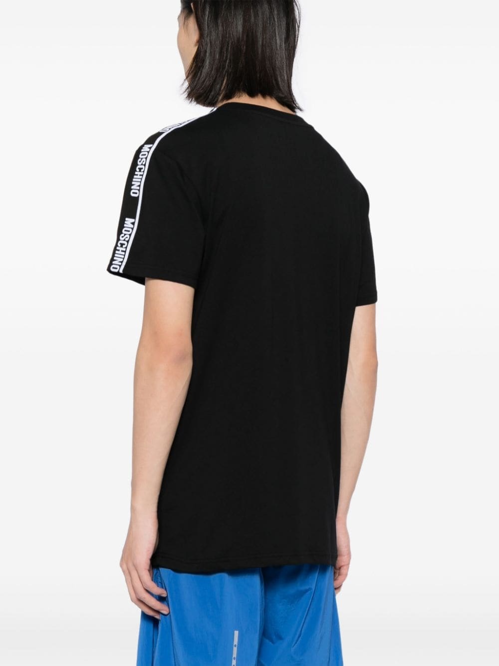 logo-tape cotton T-shirt - 4