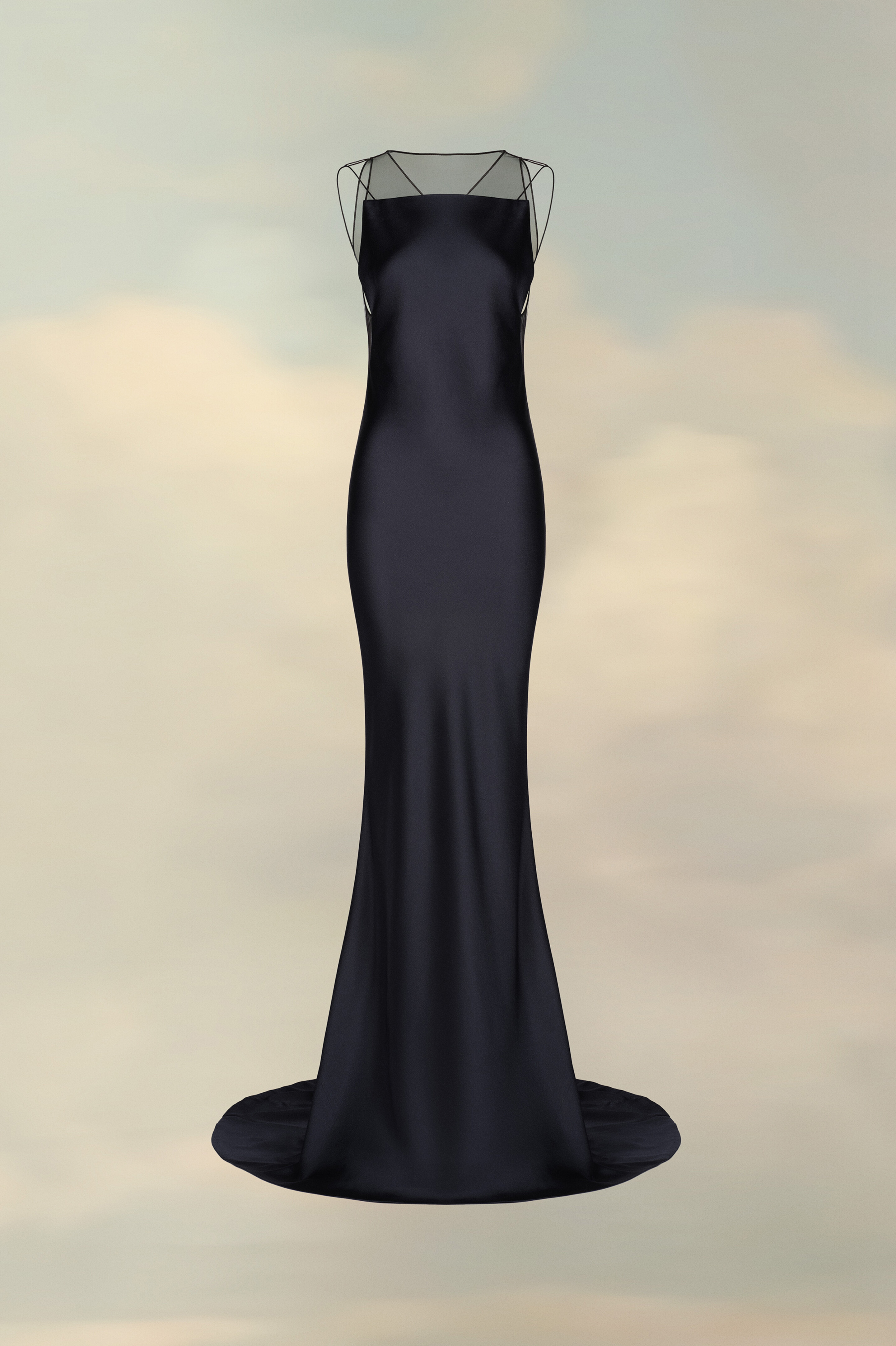 Hammered Satin Gown - 1