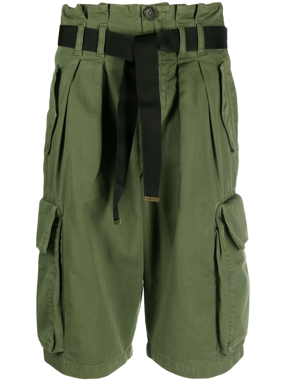 belted cotton cargo shorts - 1