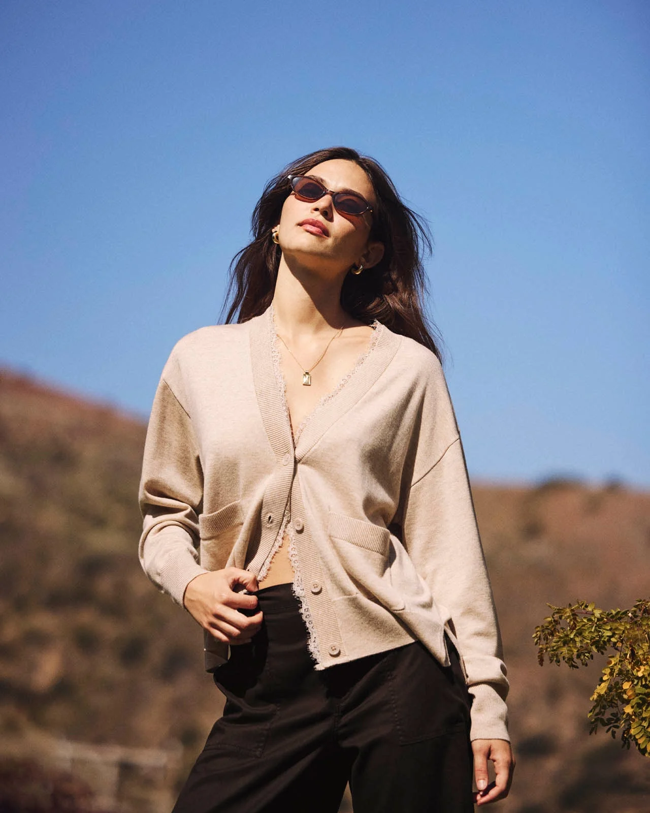 Georgie Lace Trim Cardi - 1