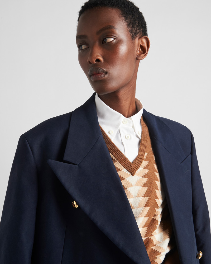 Double-breasted cotton satin jacket 6