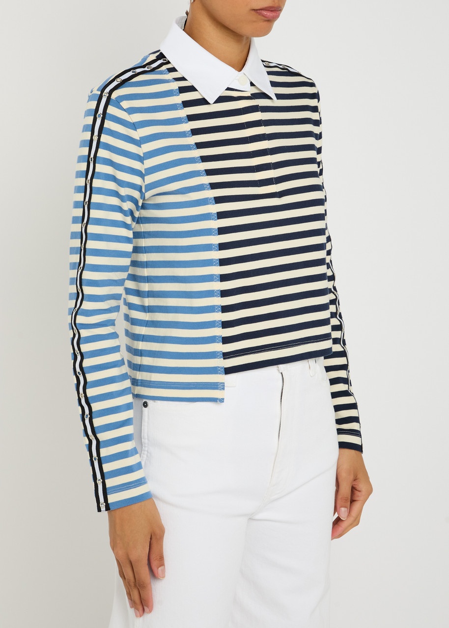3.1 Phillip Lim Patchwork Striped Cotton Polo top - 2
